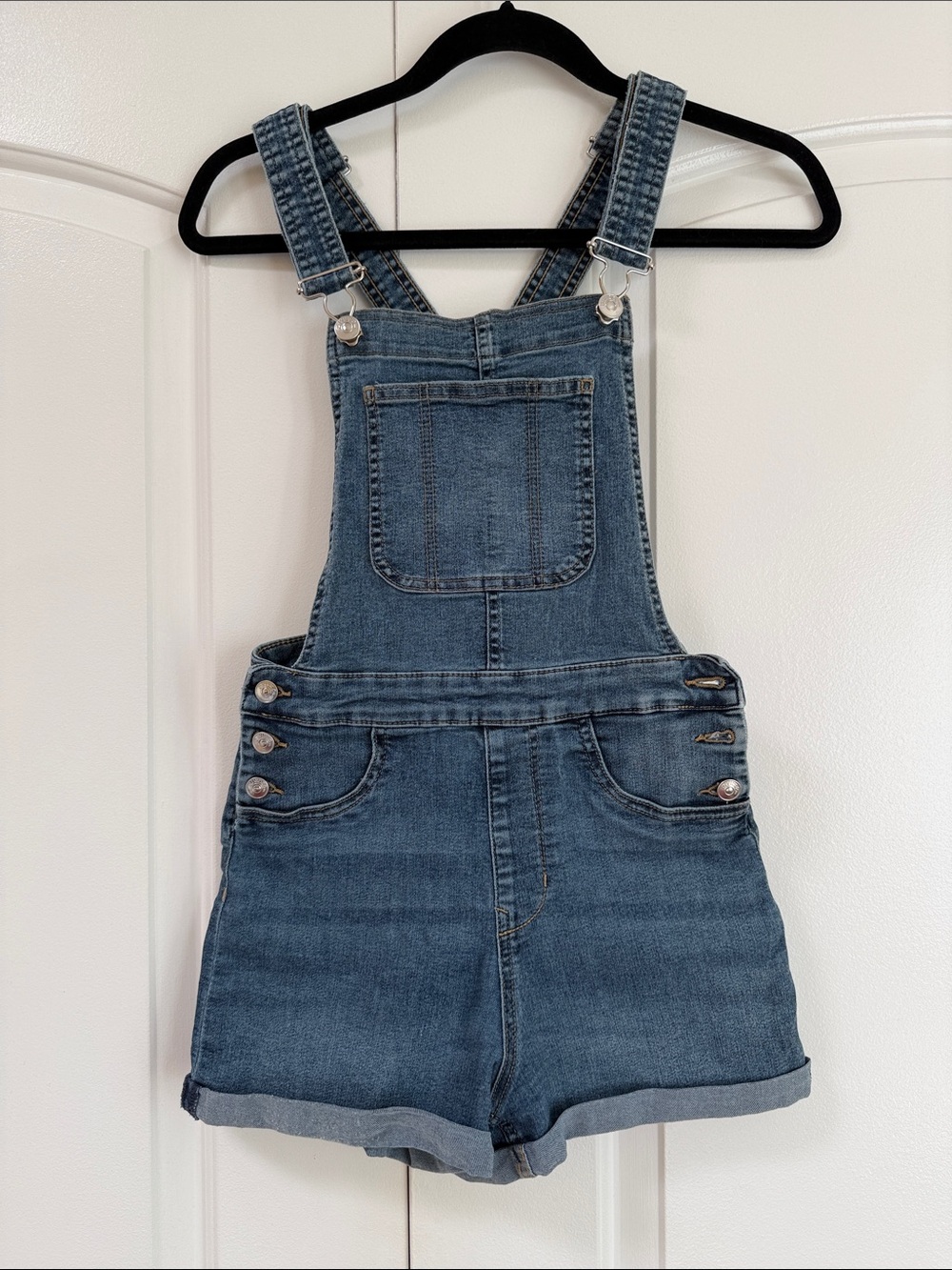 H&M Denim Short Overalls - Light Blue